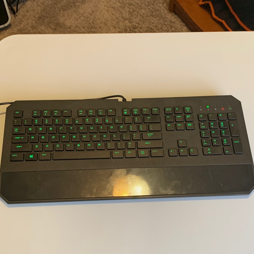 Wired Black Gaming Keyboard with Green Backlight